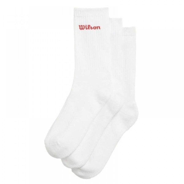 CALCETINES WILSON U CREW LOGO SOCK 3 PACK BRIGHT WHITE